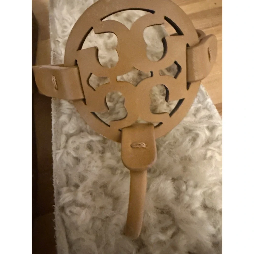 Tory Burch MILLER CLOUD Sandal Cork Shearling Caramel Size 8 Style 86568